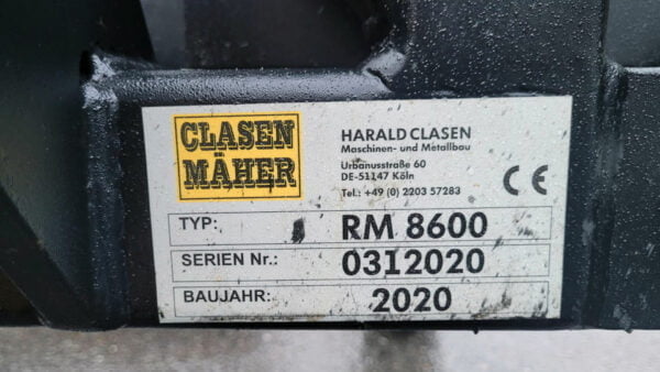 Used Clasen mower RM 8600 from 2020 - Image 4